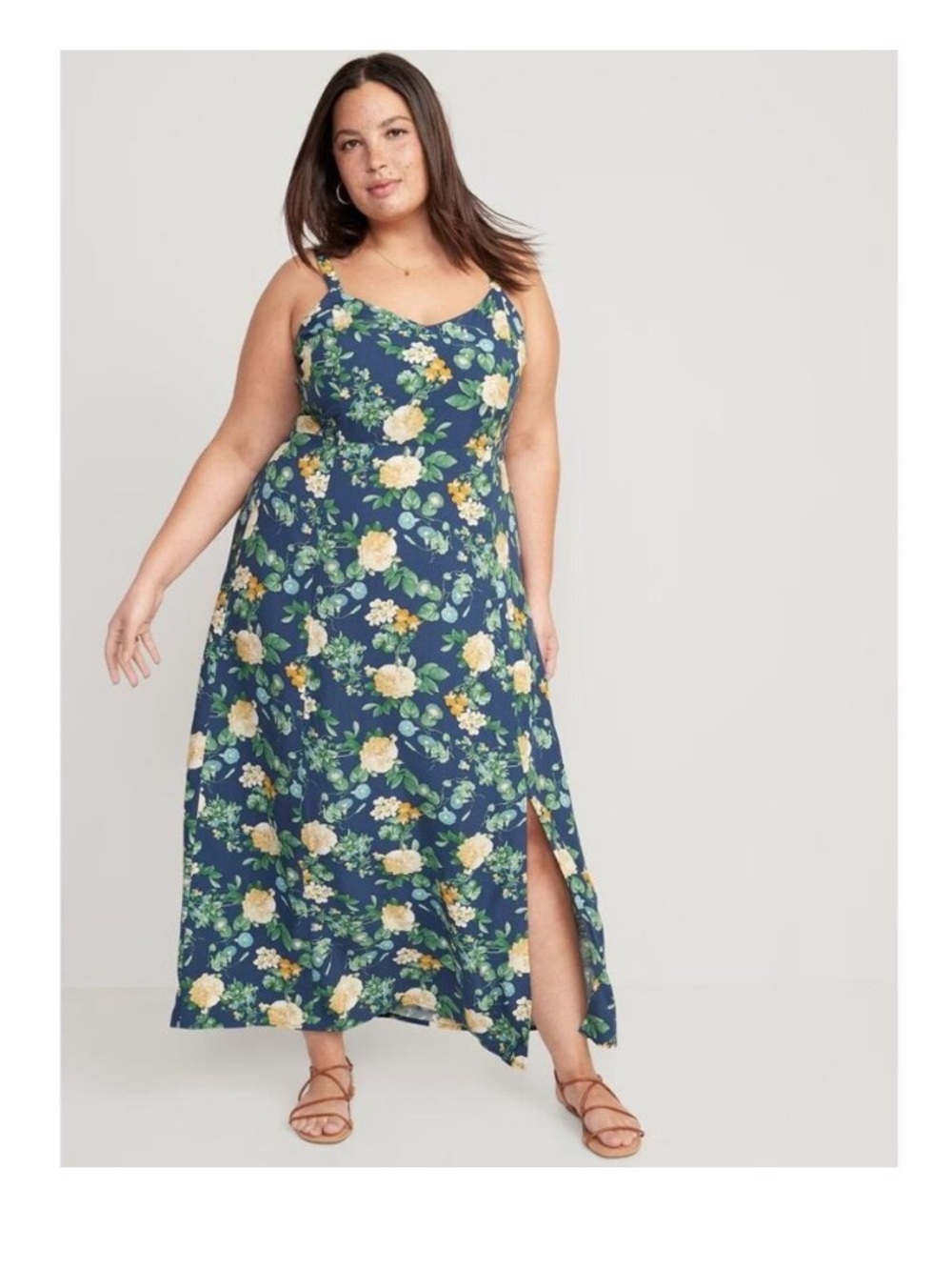Old Navy Blue Yellow Floral Maxi Dress EXCELLENT Condition XXL Tall